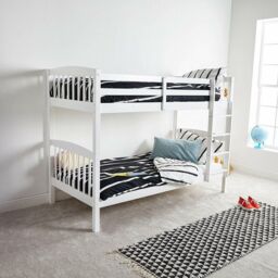 KOSY KOALA Wood Bunk Bed Comes With 2 Spring Mattresses For Kids Children Adults in White - Size: Single - thumbnail 6