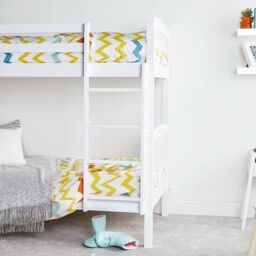 KOSY KOALA Wood Bunk Bed Comes With 2 Spring Mattresses For Kids Children Adults in White - Size: Single - thumbnail 3