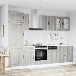 Berkfield Home 8 Piece Kitchen Cabinet Set Kalmar Grey Sonoma Engineered Wood - thumbnail 3