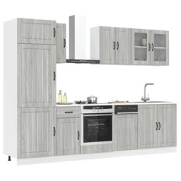 Berkfield Home 8 Piece Kitchen Cabinet Set Kalmar Grey Sonoma Engineered Wood - thumbnail 1