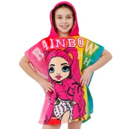 Rainbow High Women's Towel Poncho in Pink - thumbnail 2