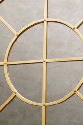 Orsina Black Finish Round Wall Mirror, Industrial Geometric Accent Mirror for Living Room, Sleek Metal Frame Mirror in Gold - thumbnail 4