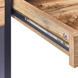 Wyld and Coco Home Office Desk Light Brown Wood Look Wood Top Black Steel - thumbnail 7