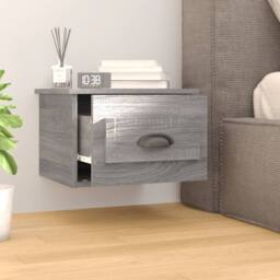 Berkfield Home Wall-mounted Bedside Cabinets 2 pcs Grey Sonoma 41.5x36x28cm - Size: 41.5x36x28 cm - thumbnail 3