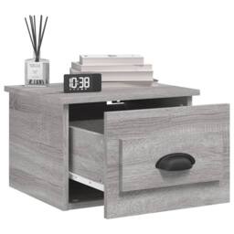 Berkfield Home Wall-mounted Bedside Cabinets 2 pcs Grey Sonoma 41.5x36x28cm - Size: 41.5x36x28 cm - thumbnail 4