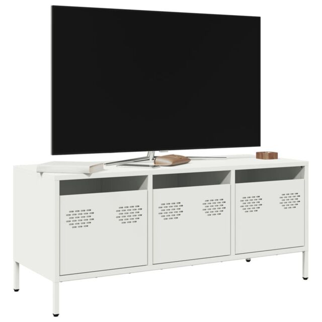 Berkfield Home TV Cabinet White 101.5x39x43.5 cm Cold-rolled Steel - image 1