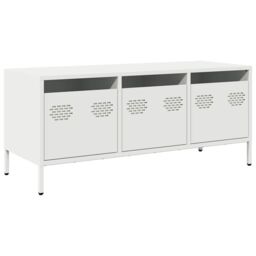 Berkfield Home TV Cabinet White 101.5x39x43.5 cm Cold-rolled Steel - thumbnail 2