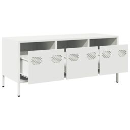 Berkfield Home TV Cabinet White 101.5x39x43.5 cm Cold-rolled Steel - thumbnail 5