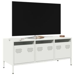 Berkfield Home TV Cabinet White 101.5x39x43.5 cm Cold-rolled Steel - thumbnail 1