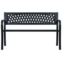 Berkfield Home Garden Bench Black 120 cm Steel - thumbnail 2
