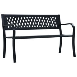Berkfield Home Garden Bench Black 120 cm Steel - thumbnail 1