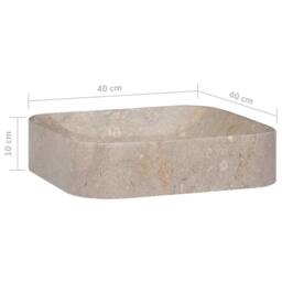 Berkfield Home Sink Grey 40x40x10 cm Marble - Size: 40 x 40 x 10 cm - thumbnail 6