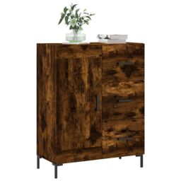 Berkfield Home Sideboard Smoked Oak 69.5x34x90 cm Engineered Wood in Brown - thumbnail 3