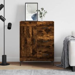 Berkfield Home Sideboard Smoked Oak 69.5x34x90 cm Engineered Wood in Brown - thumbnail 1
