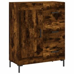 Berkfield Home Sideboard Smoked Oak 69.5x34x90 cm Engineered Wood in Brown - thumbnail 2