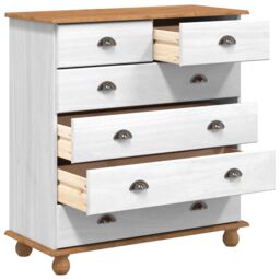 "Berkfield Home Chest of Drawers ""ASKIM"" White 91x40x95, 5 cm Solid Wood Pine" - thumbnail 5