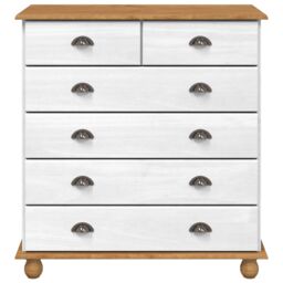 "Berkfield Home Chest of Drawers ""ASKIM"" White 91x40x95, 5 cm Solid Wood Pine" - thumbnail 6