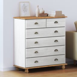 "Berkfield Home Chest of Drawers ""ASKIM"" White 91x40x95, 5 cm Solid Wood Pine"