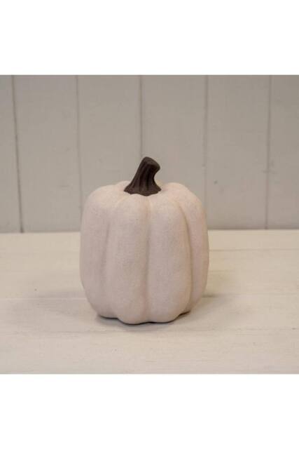 KDMD Medium White Ceramic Pumpkin Ornament - image 1