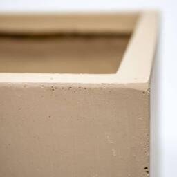 Primrose Outdoor Fibrecotta Cube Planter Sand Beige Cube Garden Plant Pots 50cm in Light Sand - thumbnail 4
