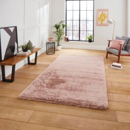 The Rug Shop UK Modern Shaggy Anti-Shed Easy To Clean Area Rug in Pink - Size: 150 cm x 230 cm - thumbnail 1