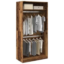Berkfield Home Wardrobe Old Wood 100x50x200 cm Engineered Wood in Brown - Size: 100 x 50 x 200 cm - thumbnail 2