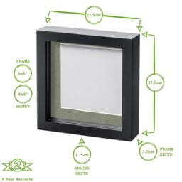 "Nicola Spring 6"" x 6"" White 3D Box Photo Frames - 4"" x 4"" Mount - Pack of 5 in Ivory" - thumbnail 4