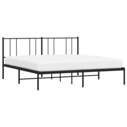 Berkfield Home Metal Bed Frame with Headboard Black 180x200 cm Super King - thumbnail 5