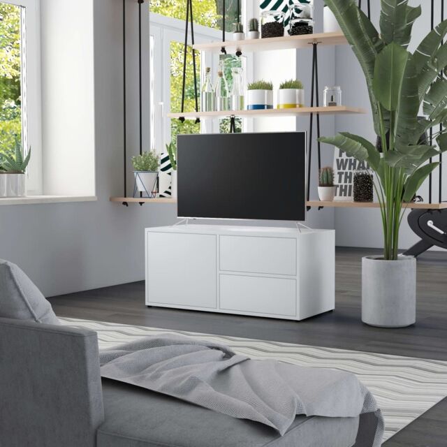 Berkfield Home TV Cabinet White 80x34x36 cm Engineered Wood - Size: 80 x 34 x 36 cm - image 1