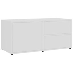 Berkfield Home TV Cabinet White 80x34x36 cm Engineered Wood - Size: 80 x 34 x 36 cm - thumbnail 2