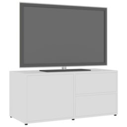 Berkfield Home TV Cabinet White 80x34x36 cm Engineered Wood - Size: 80 x 34 x 36 cm - thumbnail 4