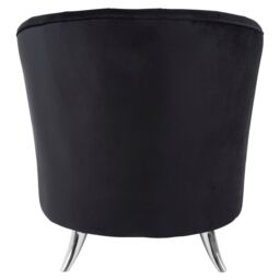 Orsina Tub Chair, Stylish Office Chair, Classy Velvet Chair, Round Velvet Upholstery Chair for Lounge in Black - thumbnail 5