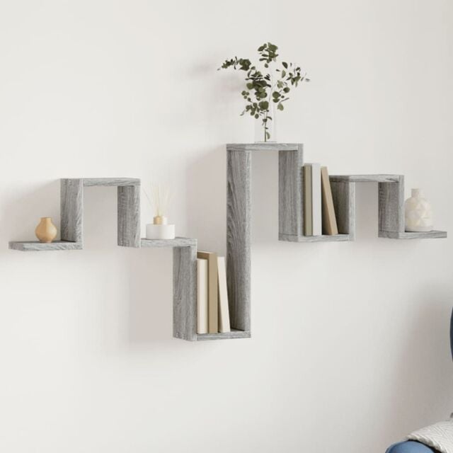 Berkfield Home Wall Shelf Grey Sonoma 104.5x10x43 cm Engineered Wood - image 1