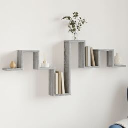 Berkfield Home Wall Shelf Grey Sonoma 104.5x10x43 cm Engineered Wood - thumbnail 1