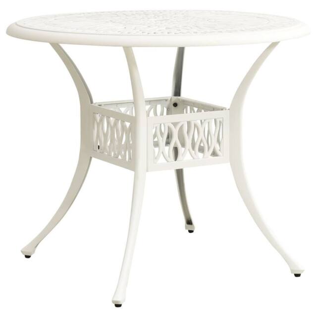 Berkfield Home Garden Table White 90x90x74 cm Cast Aluminium - Size: 90 x 90 x 74 cm - image 1