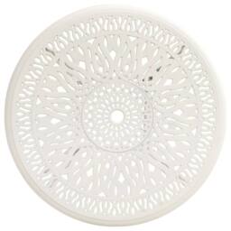 Berkfield Home Garden Table White 90x90x74 cm Cast Aluminium - Size: 90 x 90 x 74 cm - thumbnail 3