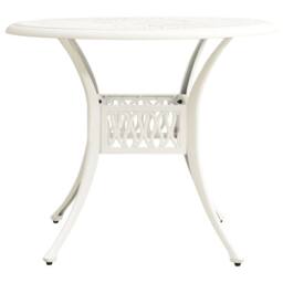 Berkfield Home Garden Table White 90x90x74 cm Cast Aluminium - Size: 90 x 90 x 74 cm - thumbnail 2