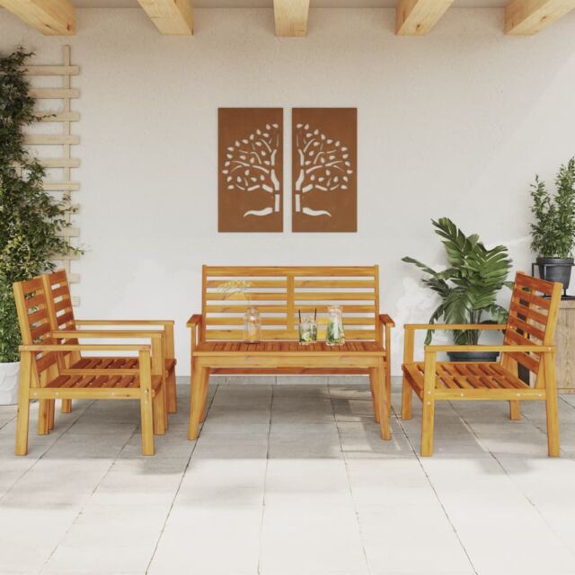 Berkfield Home 5 Piece Garden Lounge Set Solid Wood Acacia in Brown - image 1