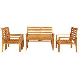 Berkfield Home 5 Piece Garden Lounge Set Solid Wood Acacia in Brown - thumbnail 3