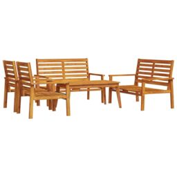 Berkfield Home 5 Piece Garden Lounge Set Solid Wood Acacia in Brown - thumbnail 2