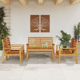 Berkfield Home 5 Piece Garden Lounge Set Solid Wood Acacia in Brown - thumbnail 1