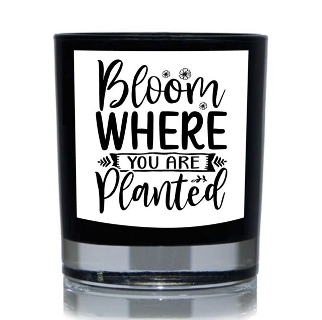 60 SECOND MAKEOVER Bloom Where You Are Planted Funny 20cl Candle in Black