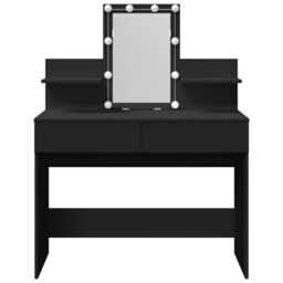 Berkfield Home Dressing Table with LED Black 100x40x130 cm - Size: 100 x 40 x 130 cm - thumbnail 5