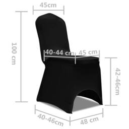 Berkfield Home Chair Cover Stretch Black 6 pcs - thumbnail 8
