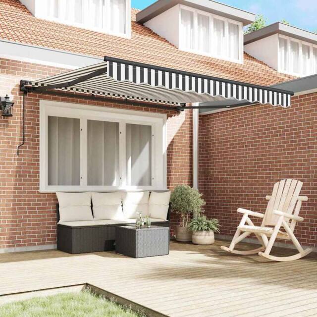 Berkfield Home Retractable Awning Manual Anthracite & White 300x250 cm - image 1