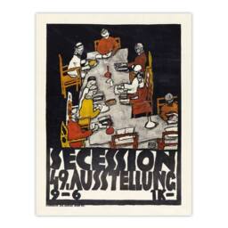 "Artery8 Poster for the 49th Secession Exhibition Schiele Wall Art Poster Print in Black - Size: W12"" x H16""" - thumbnail 1