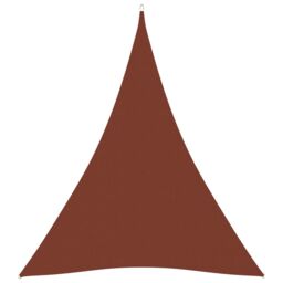 Berkfield Home Sunshade Sail Oxford Fabric Triangular 4x5x5 m Terracotta in Brown - thumbnail 1