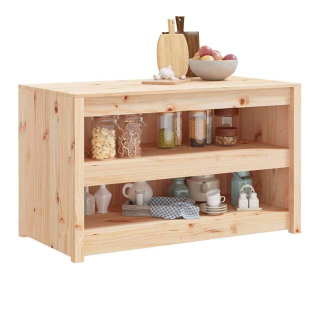 Berkfield Home Outdoor Kitchen Cabinet 106x55x64 cm Solid Wood Pine in Natural - Size: 106 x 55 x 64 cm - image 1