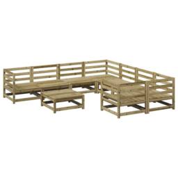 Berkfield Home 9 Piece Garden Sofa Set Impregnated Wood Pine in Brown - thumbnail 2