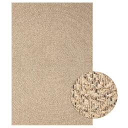 Berkfield Home Rug 120x170 cm Jute Look Indoor & Outdoor in Brown - Size: 100 cm diameter - thumbnail 2